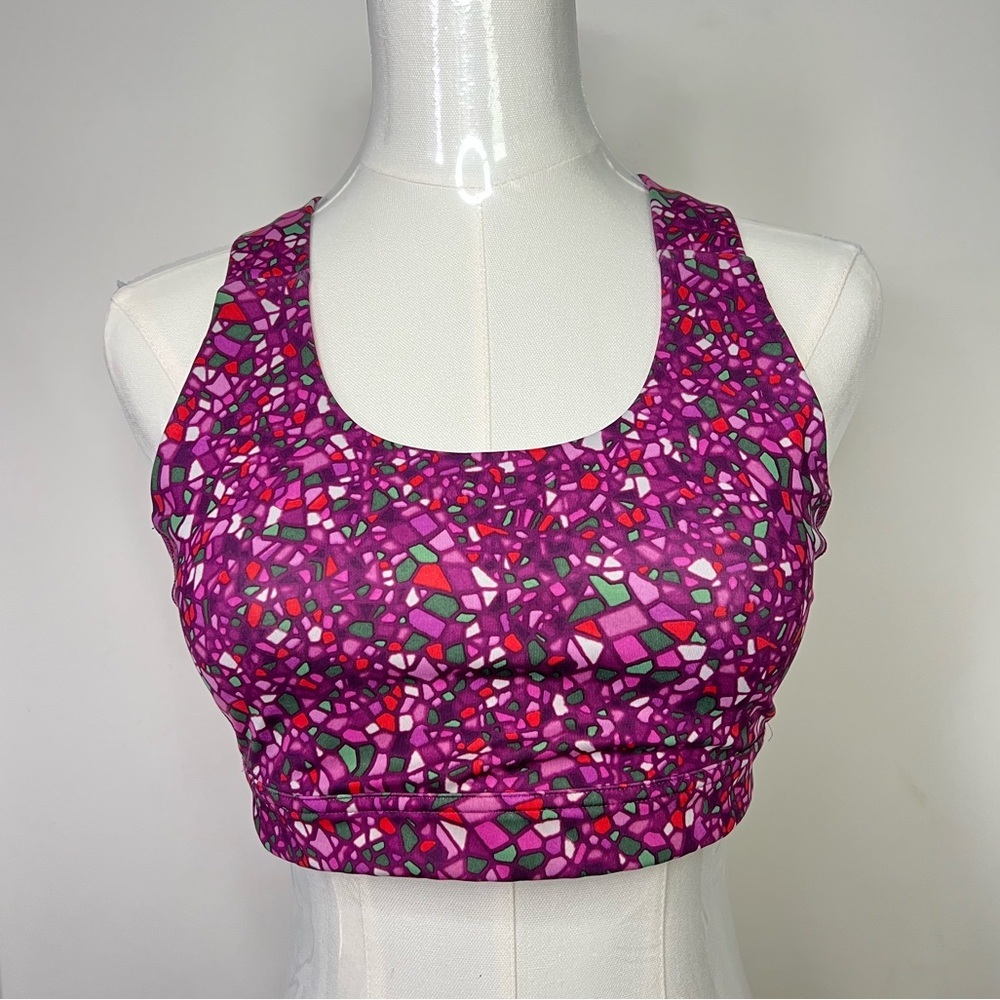 LULULEMON women's sports bra Paradise Geo Regal Plum print Sz 8